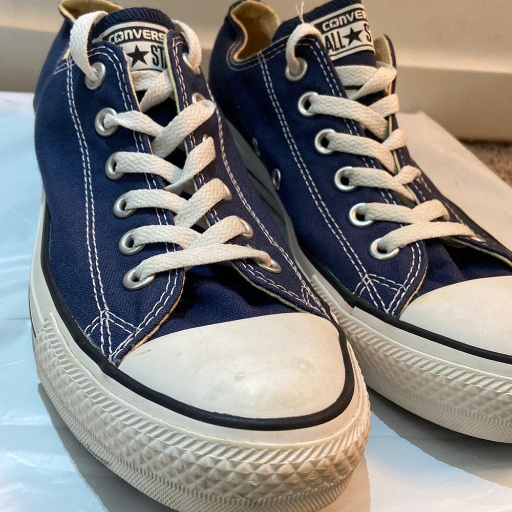 Converse sz 7 mens 9 women all Star denim blue low top sneakers old school